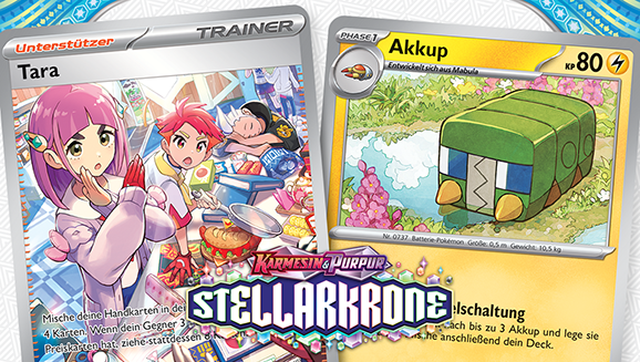 Die Kunst der Pokémon-Sammelkartenspiel-Erweiterung Karmesin & Purpur – Stellarkrone