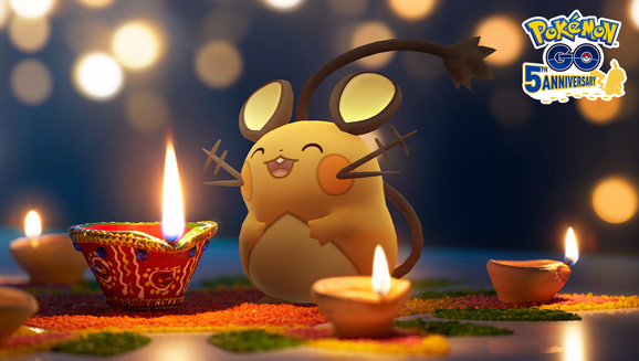 Dedenne erscheint während des Lichtfestivals in Pokémon GO