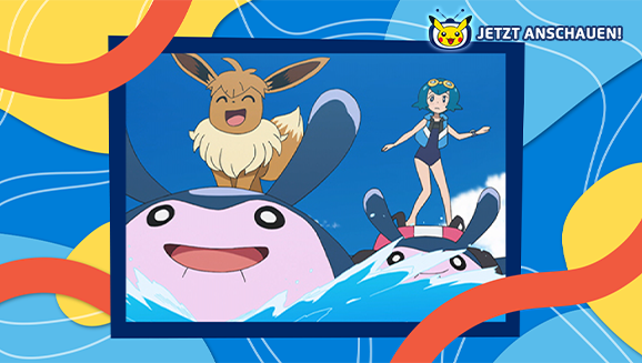 Ash, Pikachu und ihre Freunde gehen im Pokémon-TV schwimmen