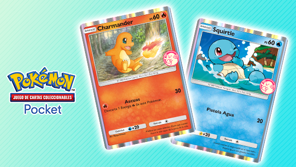 Charmander y Squirtle protagonizan un evento elección mágica en JCC Pokémon Pocket