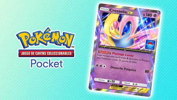 Evento botín Cresselia ex en el Juego de Cartas Coleccionables Pokémon Pocket