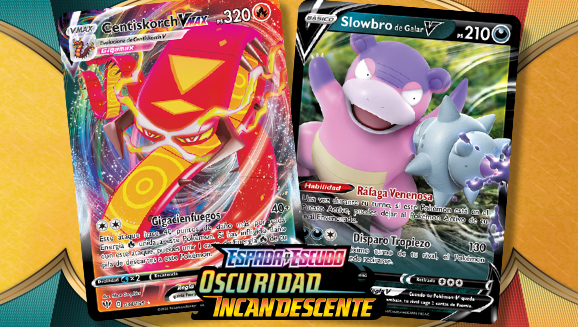 Centiskorch VMAX, Slowbro de Galar V y mucho más en la expansión Espada y Escudo-Oscuridad Incandescente de JCC Pokémon