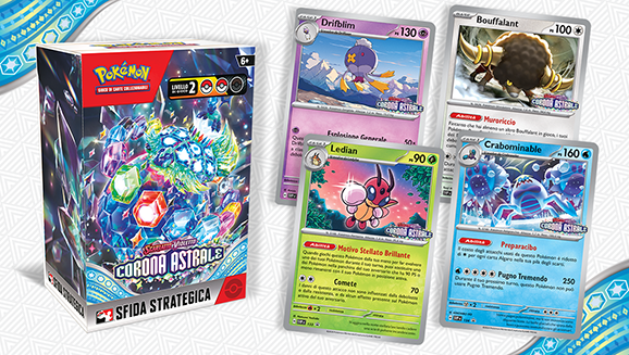 Ottieni in anticipo il kit Sfida Strategica dell’espansione Scarlatto e Violetto - Corona Astrale del GCC Pokémon