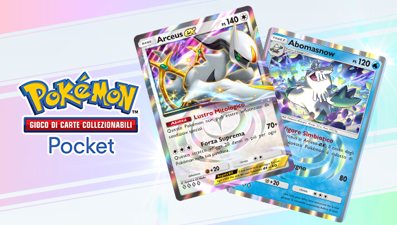 Guida strategica del GCC Pokémon Pocket: Arceus-ex, Abomasnow e Glaceon-ex