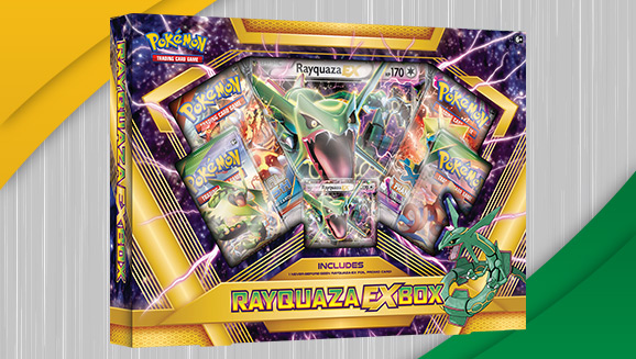 The Pokémon TCG: Rayquaza-EX Box is available in stores today!